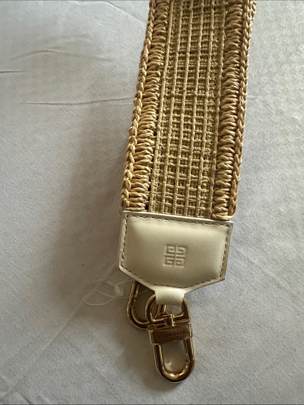 💯 Authentic Givenchy Logo-Embroidered Raffia Shoulder Strap, Perfect for any bag - Picture 7 of 12